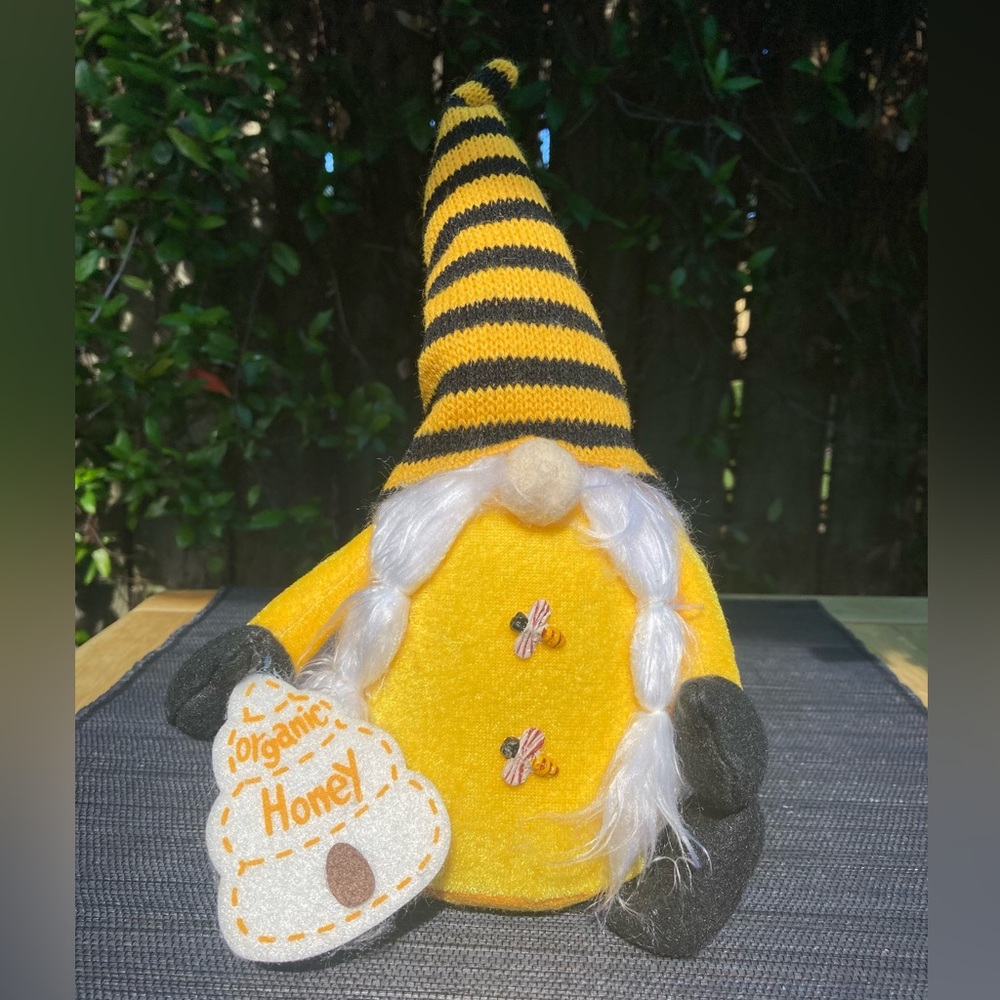 Plush Organic Honey Bee Gnome (NWOT)